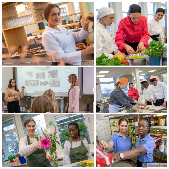 Collage aus 6 Fotos mit Schüler*innen der BS 29